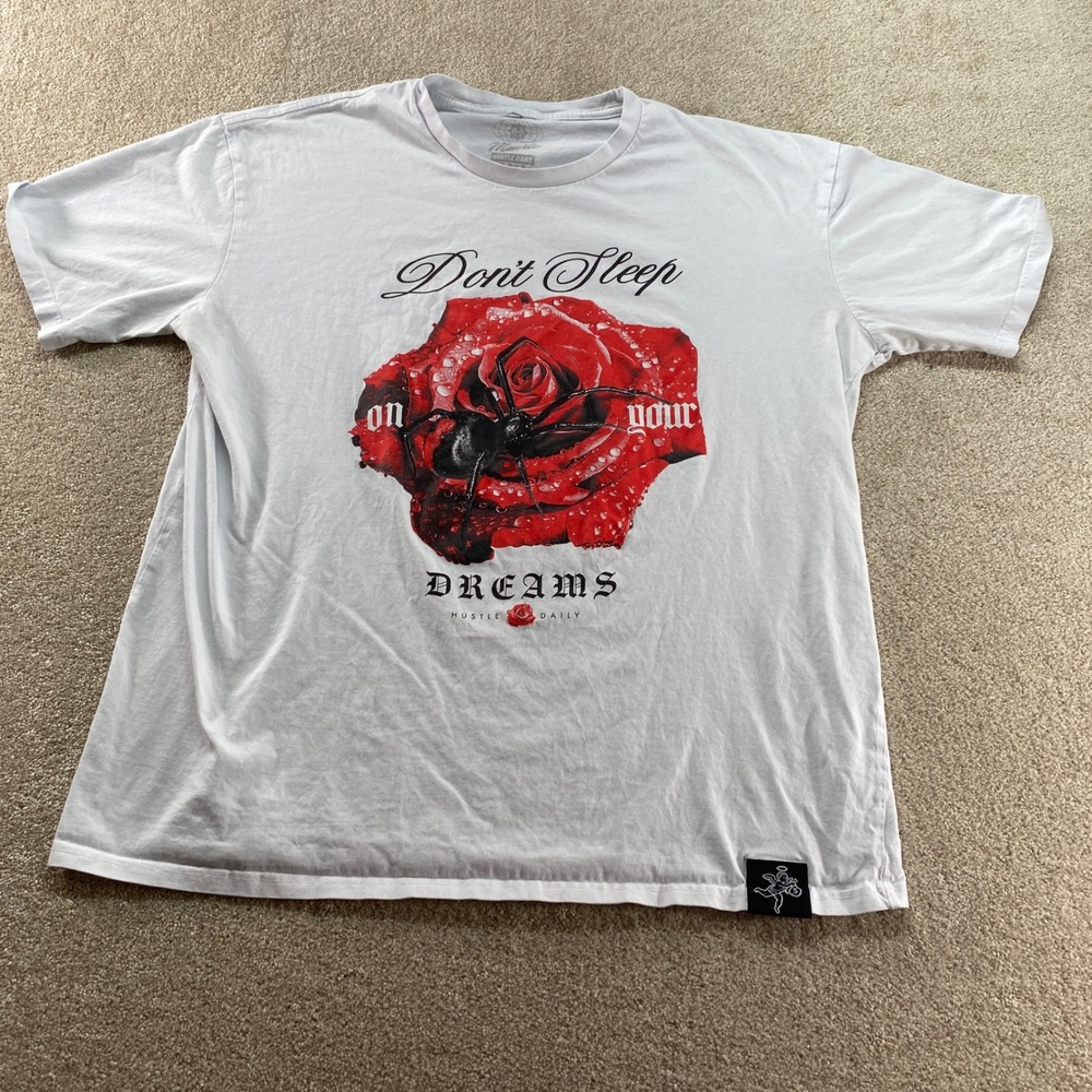 Muerte Hustle Daily Shirt Mens 2XL Rose Spider‎ Dont Sleep Dreams Graphic Tee